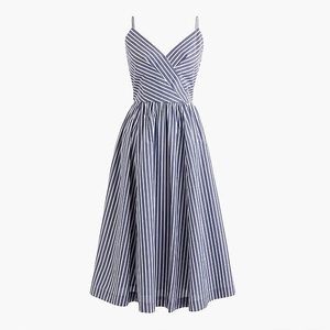 J.Crew Midi party dress in shirting stripes, NWOT
